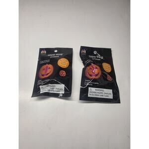 Happy Halloween Lot of 2 Packs of Glow Rings (4 Rings Total) Pumpkins - NEW